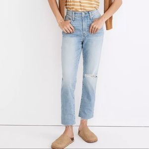 Madewell curvy perfect vintage jeans coney wash destroyed edition